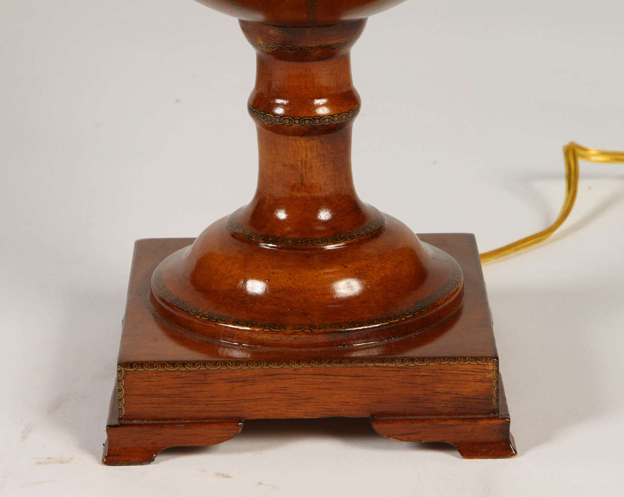 20th Century Pair of George III Style Mahogany Table Lamps