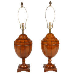 Pair of George III Style Mahogany Table Lamps