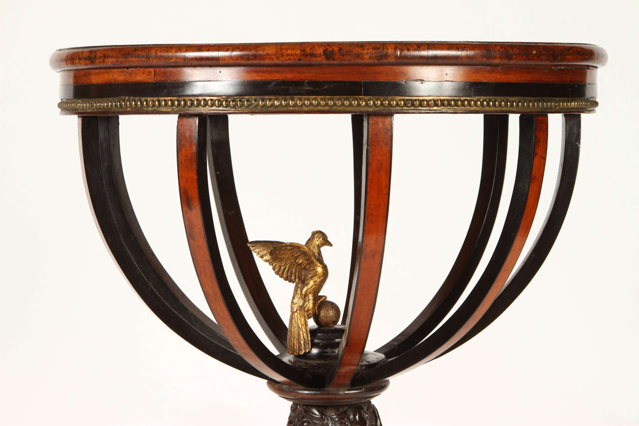 Austrian Neoclassic Parcel-Gilt and Ebonized Mahogany and Fruitwood Work Table For Sale 1