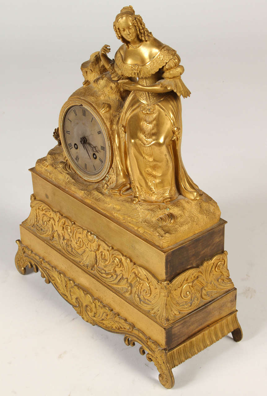 French Empire Ormolu Mantle Clock For Sale 2