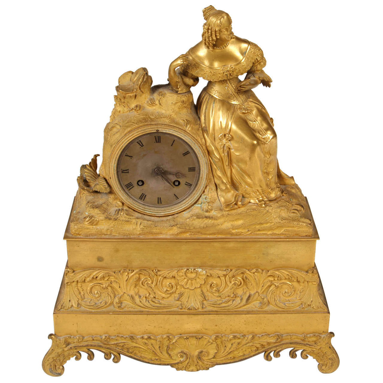 French Empire Ormolu Mantle Clock For Sale