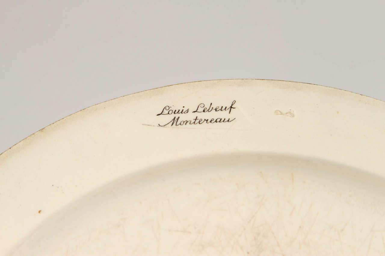 Fayence-Porzellanteller Creil et Montereau & Lebeuf aus dem 19. Jahrhundert im Angebot 2