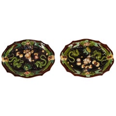 Pair of French Palissy Ware Plates