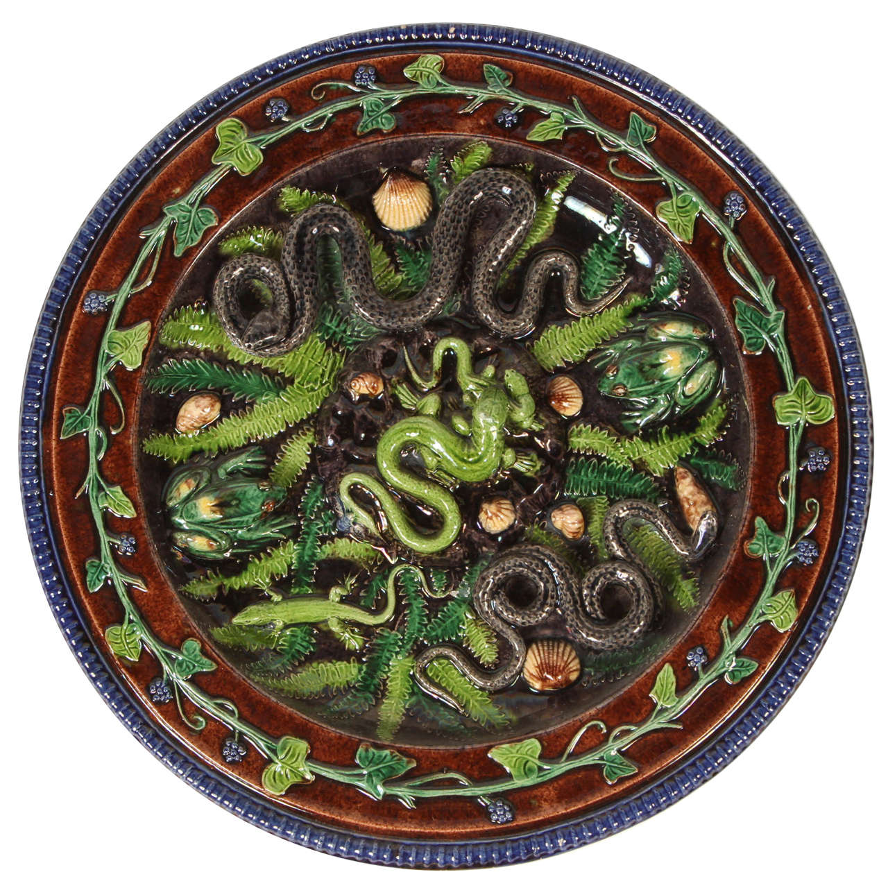 French Palissy Ware Plate