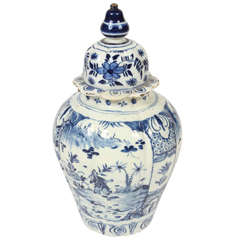 18th Century Blue and White Delft Vase