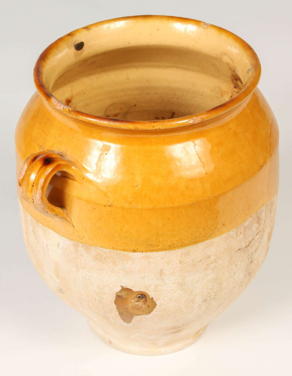 19th Century French Glazed Terracotta Confit Pot For Sale 3