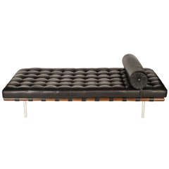 Black Leather Daybed after Mies van der Rohe