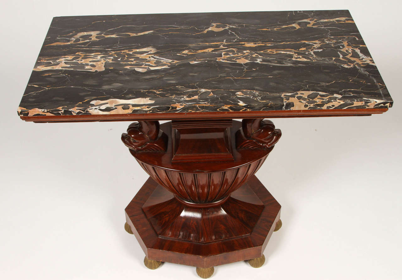 Mahogany Center Table with Marble Top