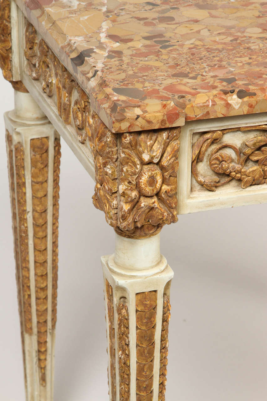 Louis XVI Carved and Gilt Italian Console Table, Late 18th Century For Sale