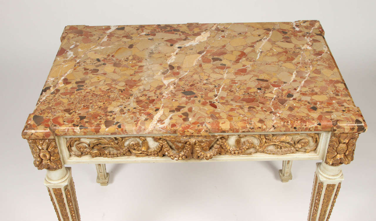 Carved and Gilt Italian Console Table, Late 18th Century For Sale 1