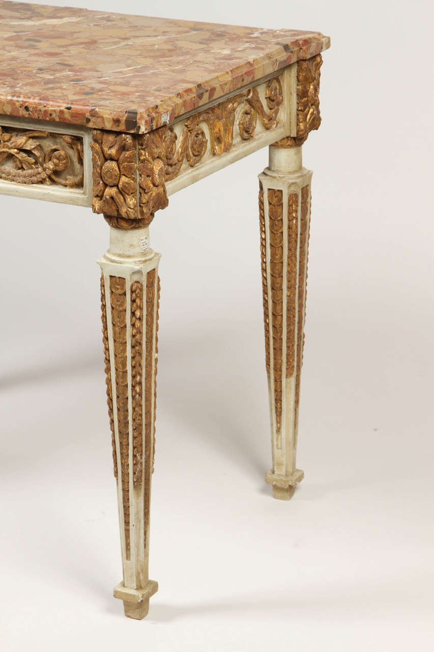 Carved and Gilt Italian Console Table, Late 18th Century For Sale 2