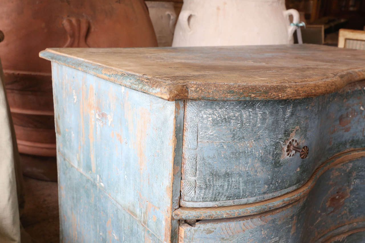 Pine 18th Century Swedish Serpentine Commode
