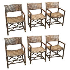 Set of Six McGuire Armchairs