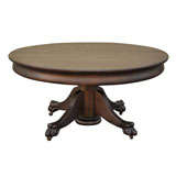 19th Century Black Painted Pedestal Claw Foot Coffee Table
