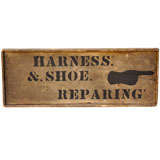 19th Century Original Painted Double Sided Harness/Shoe Repair Sign