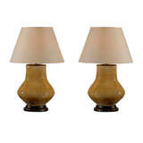 Pair North Carolina Pottery Vessels as Lamps