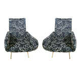 Pair of Black Upholstered Chairs