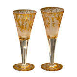 Vintage Pair of 19th/20th Century Etched Crystal Goblets, Hunting Scene