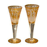 Pair of 19th/20th Century Etched Crystal Goblets, Hunting Scene