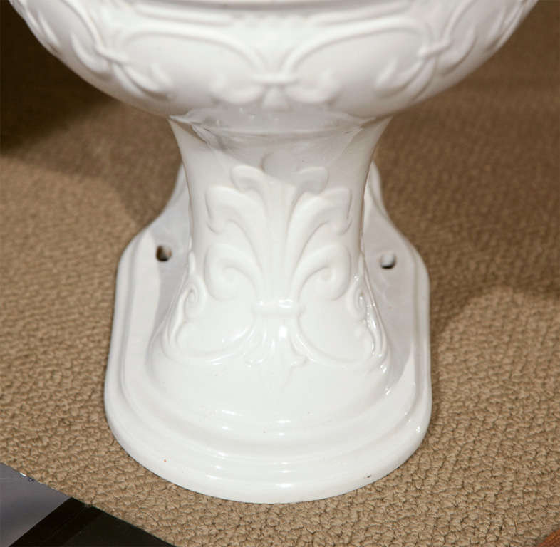 Embossed Toilet with Wooden Seat 3