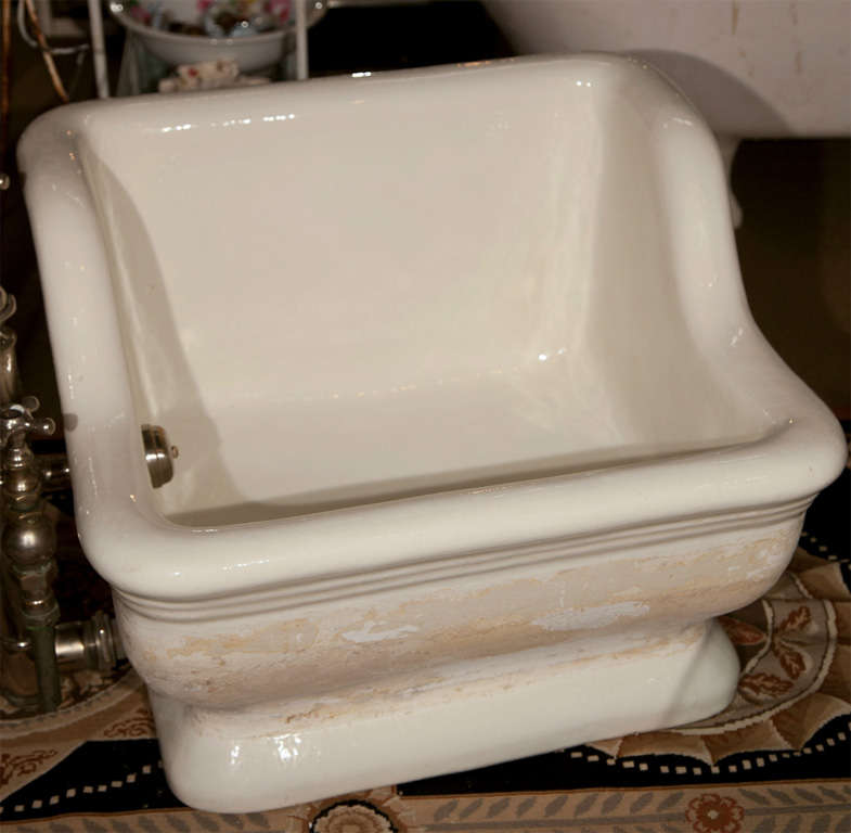 Earthenware Sitz Bath with Origninal Hardware at 1stDibs