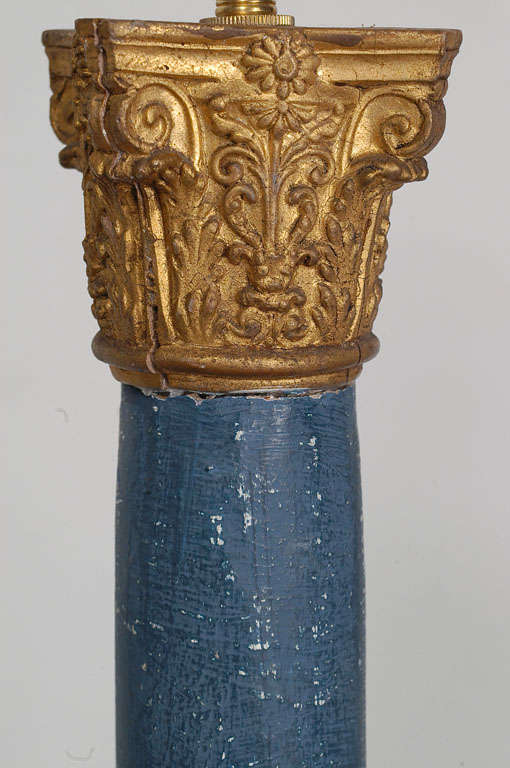 19th Century Corintian Column Table Lamps