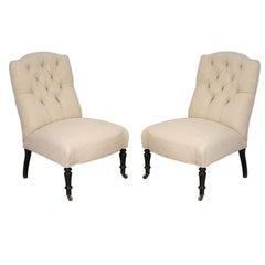 Antique Pair of Slipper Chairs