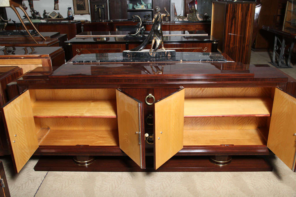 French Art Deco Exotic Rosewood Buffet in Bronze 1