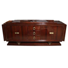 French Art Deco Exotic Rosewood Buffet in Bronze