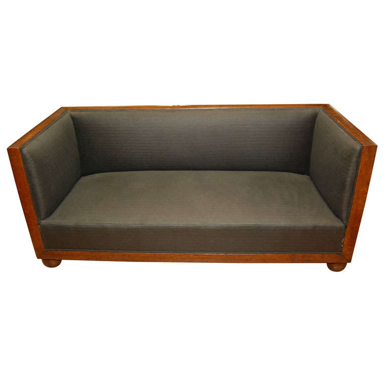 Edwardian Oak Box Sofa For Sale