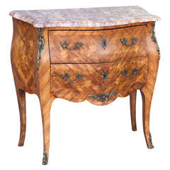Louis XV Parquetry Bombe Commode
