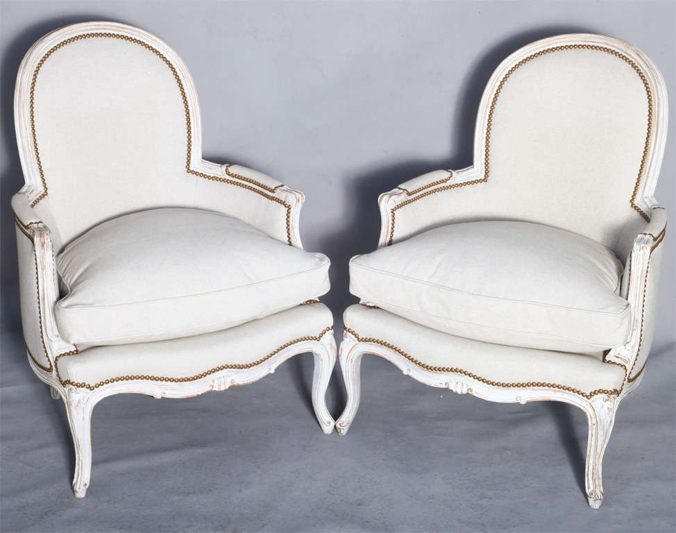 Pair of Bergère with Chanelled Frames