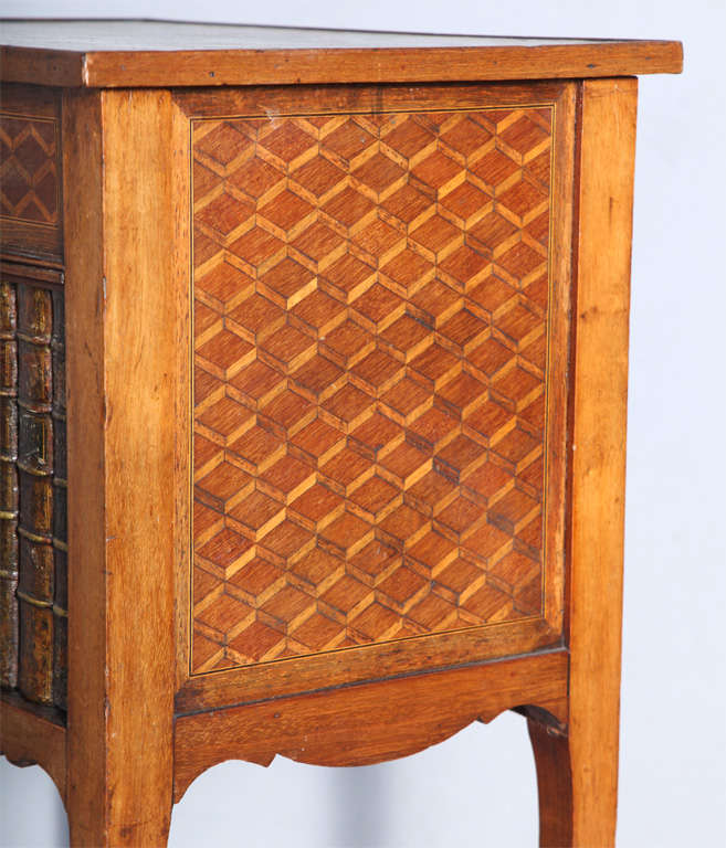Parquetry Inlaid 19c. False-front Book Cabinet/End Table For Sale