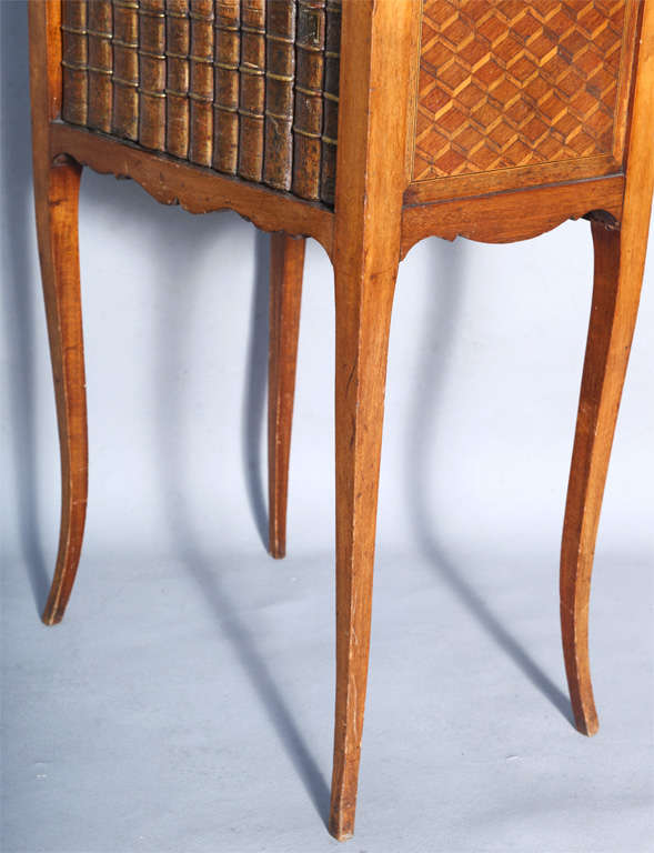 Inlaid 19c. False-front Book Cabinet/End Table In Excellent Condition For Sale In West Palm Beach, FL