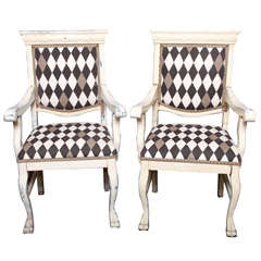 REDUCED! from $7000.00 PR/PROVENCAL FARMHOUSE  PAINTED ARMCHAIRS