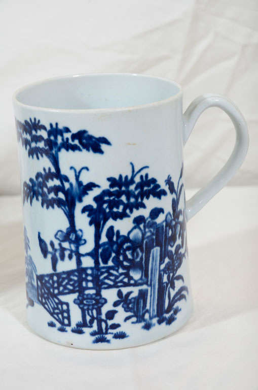 English 3 Dr. Wall Worcester Blue and White Porcelain Mugs