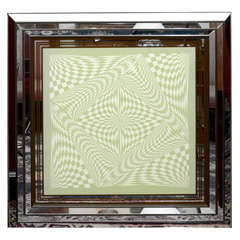 Op-Art Collage in mirrored frame