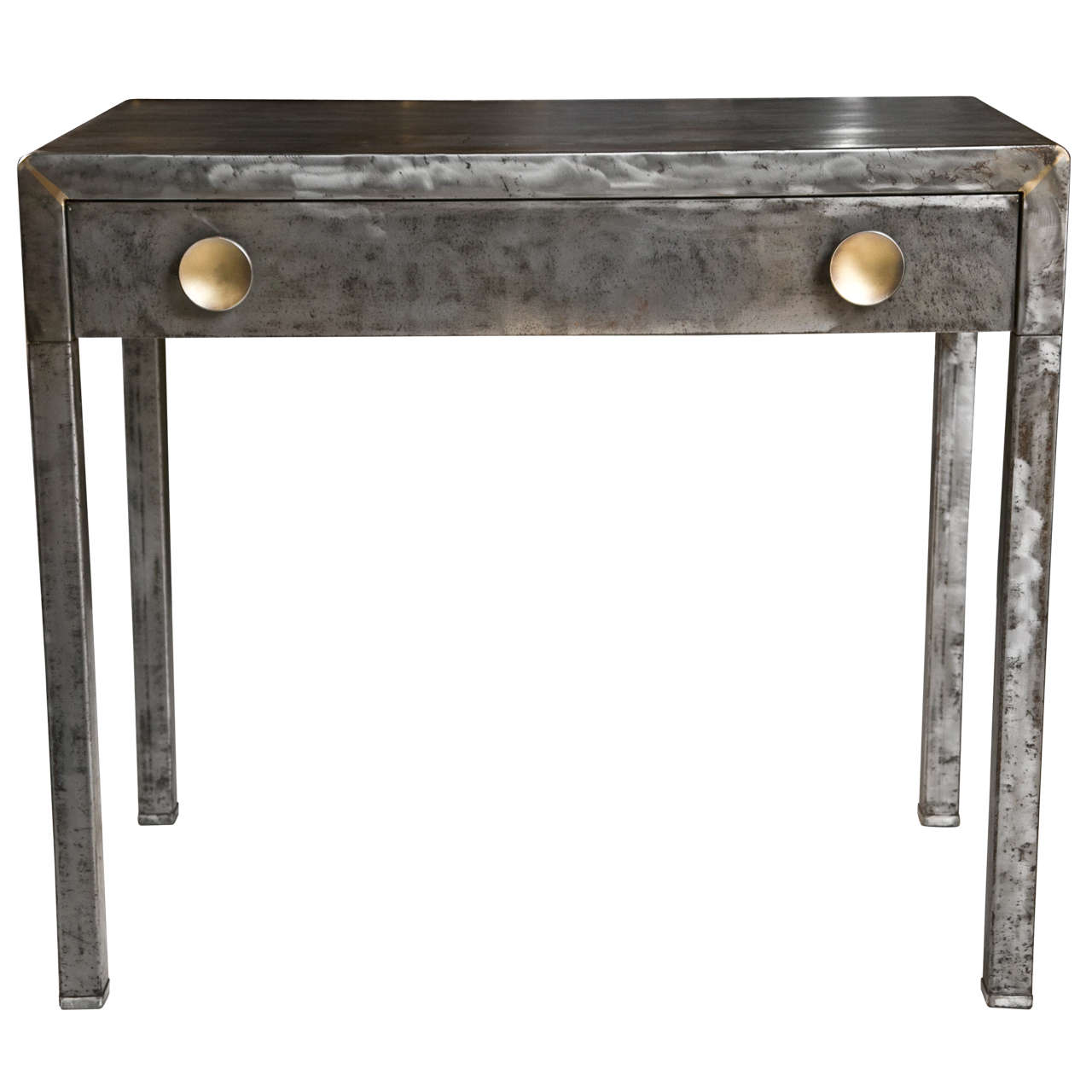 Steel One Drawer Table at 1stdibs
