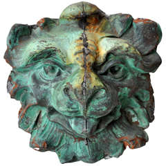 19th Century Copper Lion Head