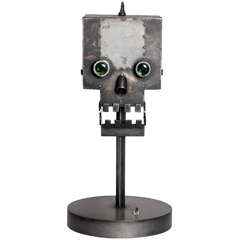 Machinist Fabricated Robot Skull Lamp