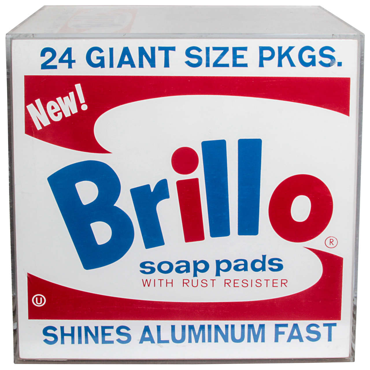 Painted Plywood Brillo Box in the Manner of Andy Warhol