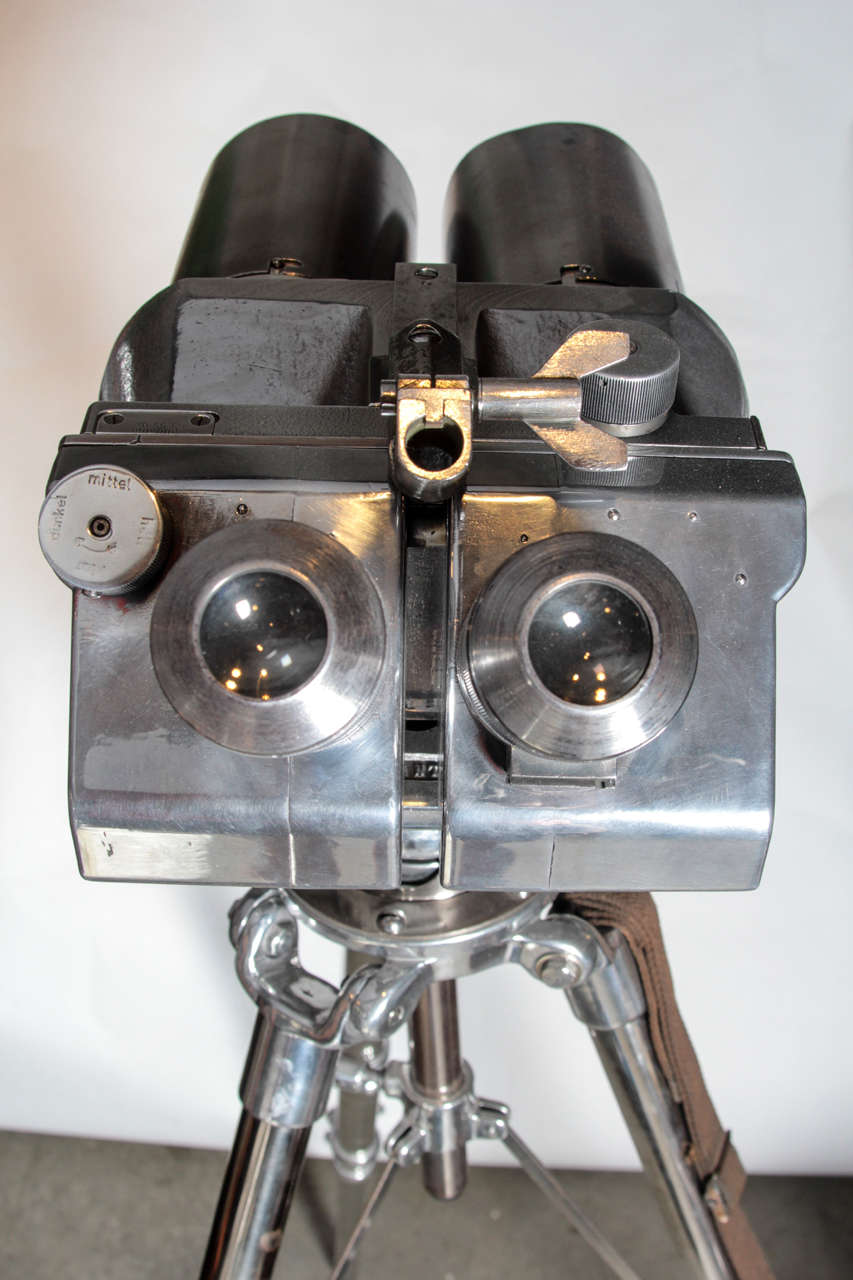 Mid-20th Century Incredible Pair of Polished Aluminum Military Binoculars