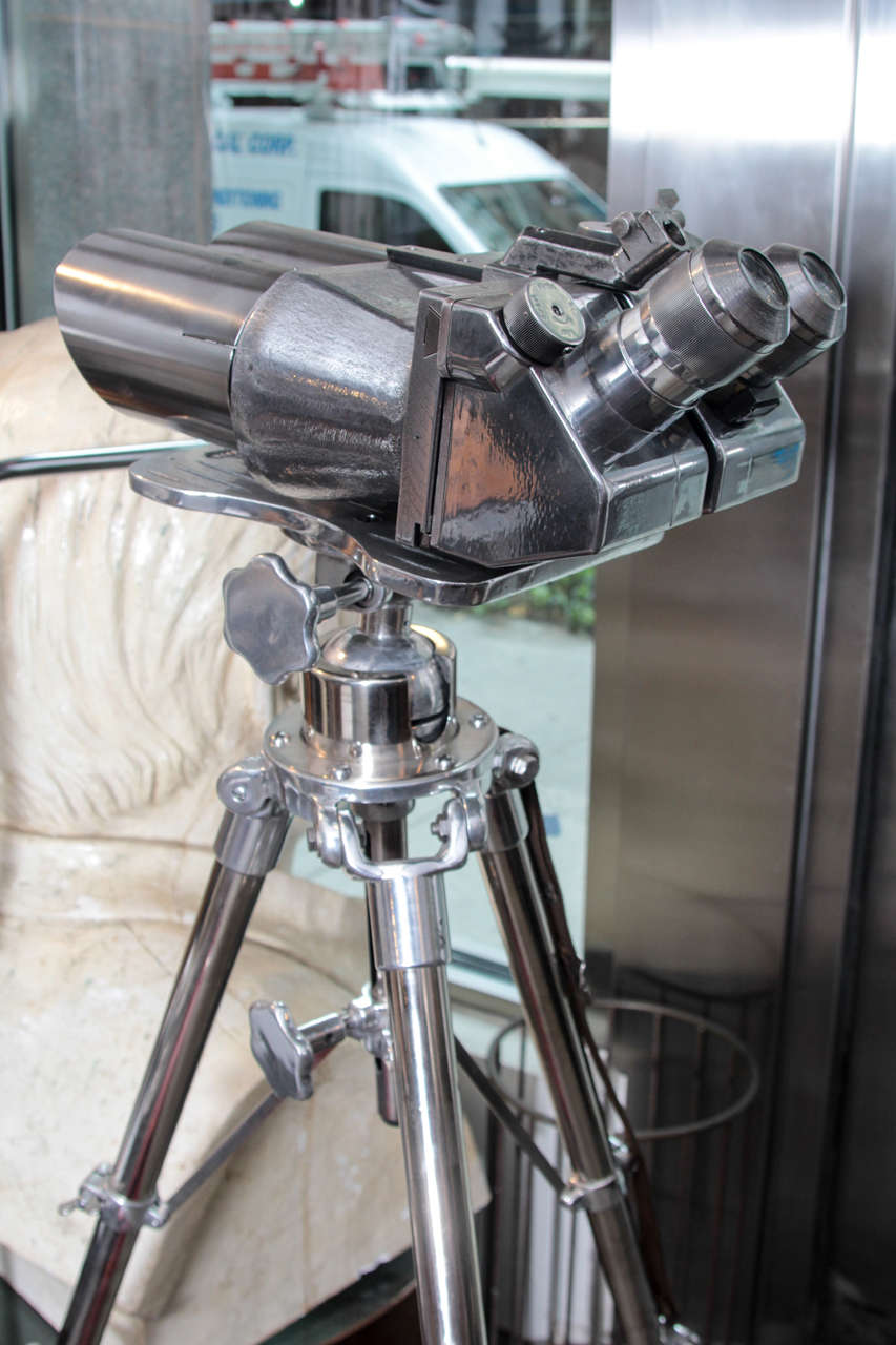 Incredible Pair of Polished Aluminum Military Binoculars 2