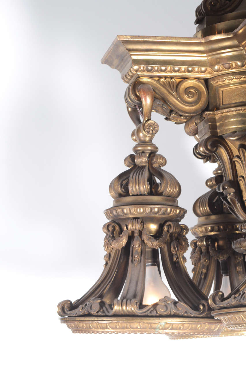 Exceptional Bronze Pennsylvania State Capitol Chandelier In Excellent Condition In New York, NY