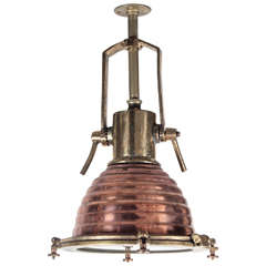 Nautical Spotlight or Fox Light in Brass and Copper