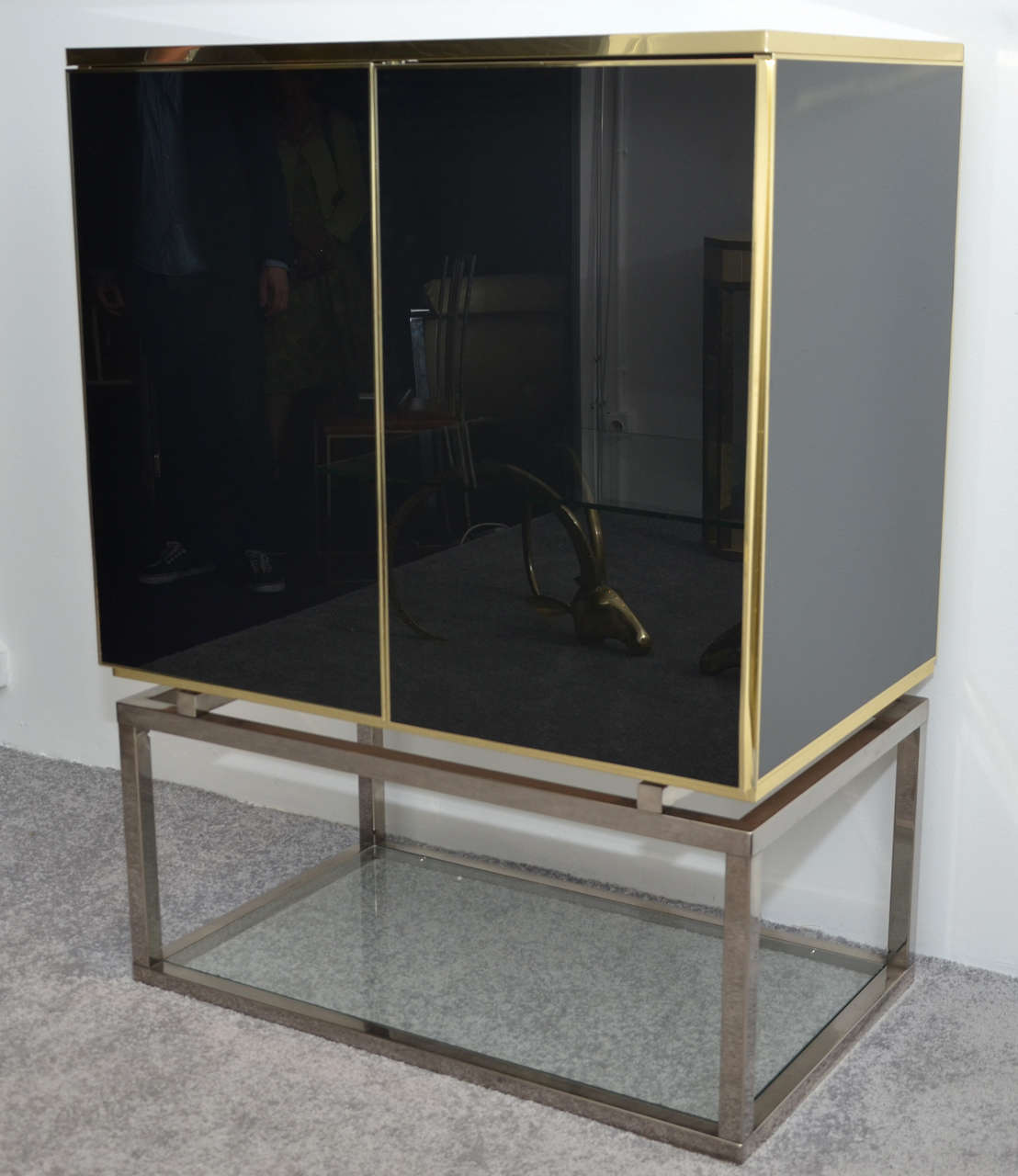 Glass 1970s Cabinet by Maison Jansen For Sale