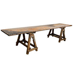 Antique Large Sawbuck Table
