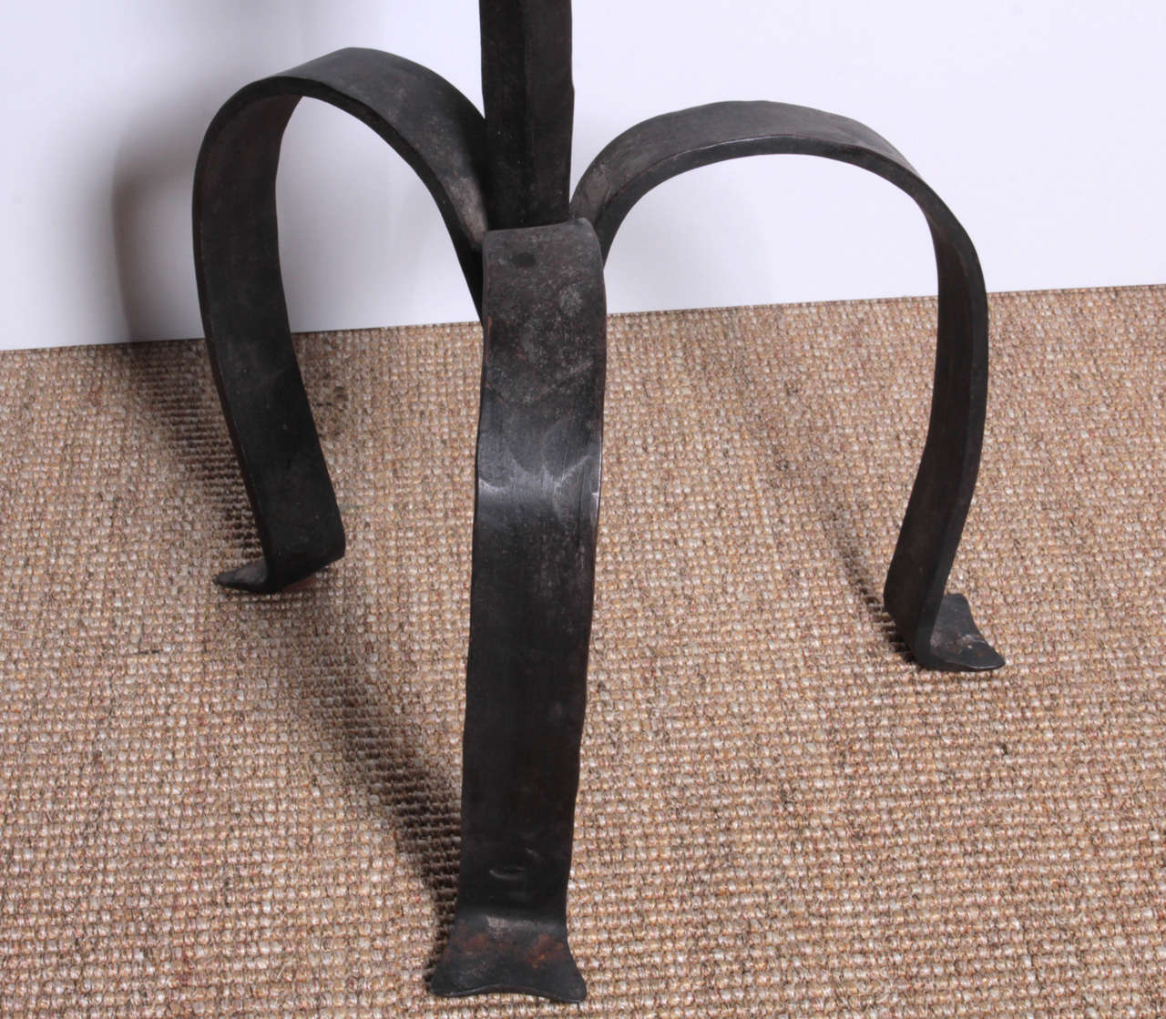 French Hand-Forged Wrought Iron Lamps with Glass Eye 1