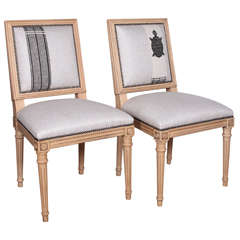Antony Todd Collection White Linen Louis XVI Dining Chairs
