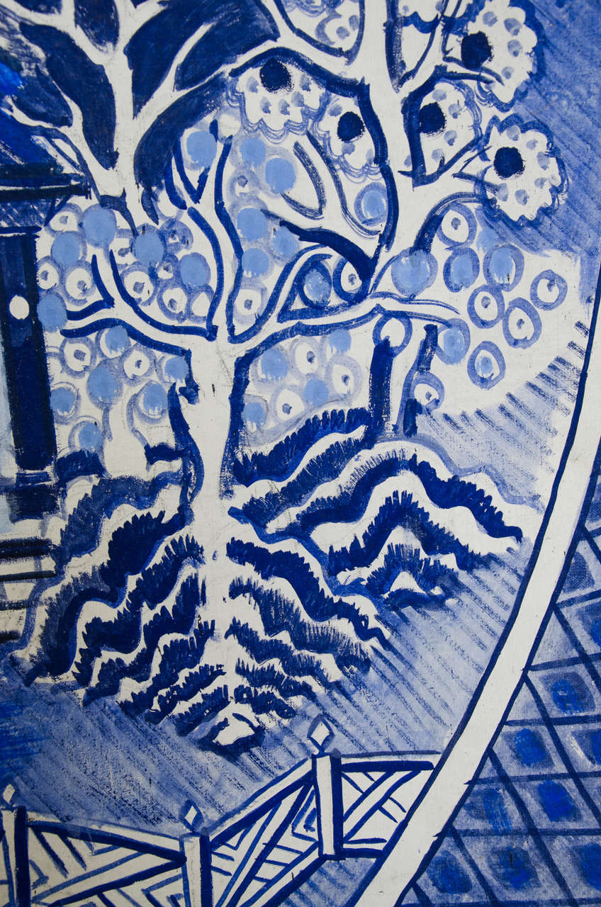 Huge Screen or Wall Hanging in the Form of a Willow Pattern Plate 2